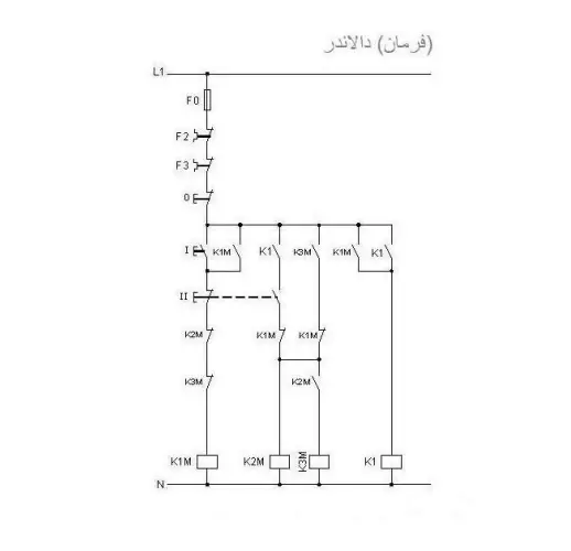 نقشه مدار فرمان قدرت و کنتاکتوری