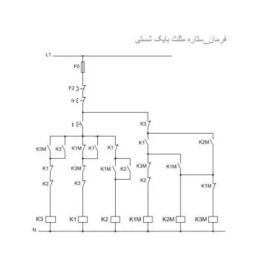 نقشه مدار فرمان قدرت و کنتاکتوری