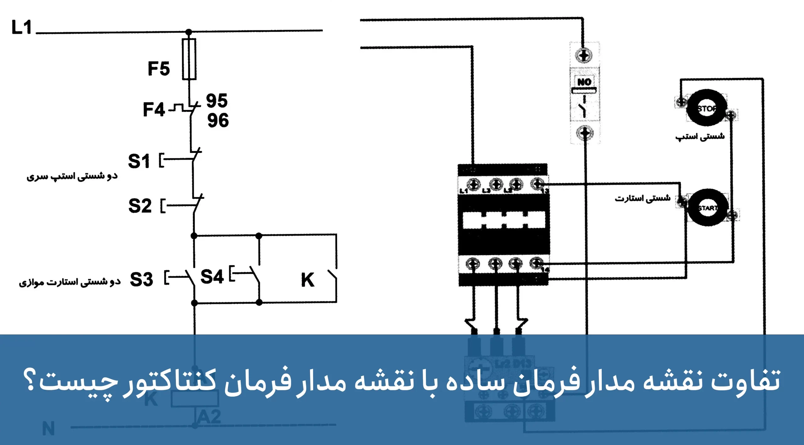 تفاوت نقشه مدار فرمان ساده با نقشه مدار فرمان کنتاکتور چیست؟