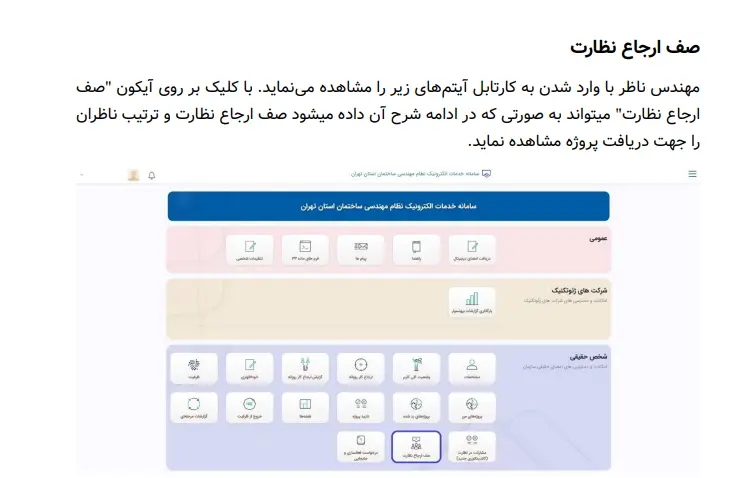 مراحل ارجاع کار نظارت 