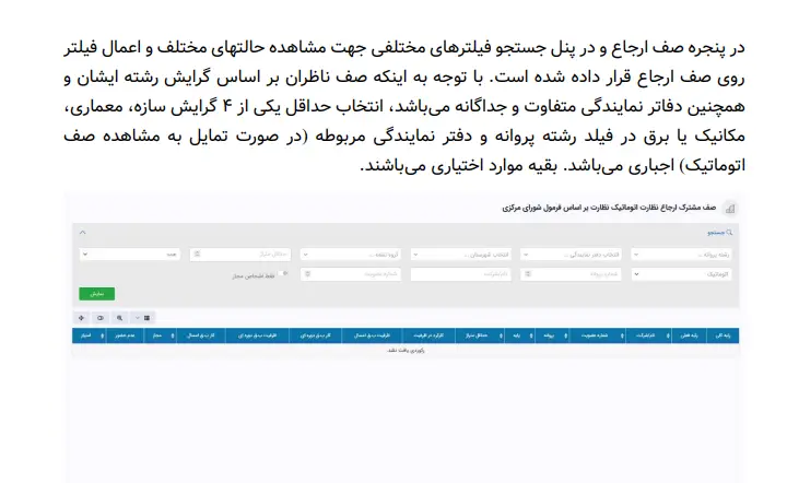 مراحل ارجاع کار نظارت 