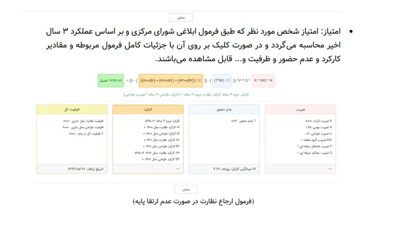 مراحل ارجاع کار نظارت 