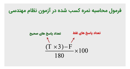 نحوه محاسبه نمره آزمون نظام مهندسی