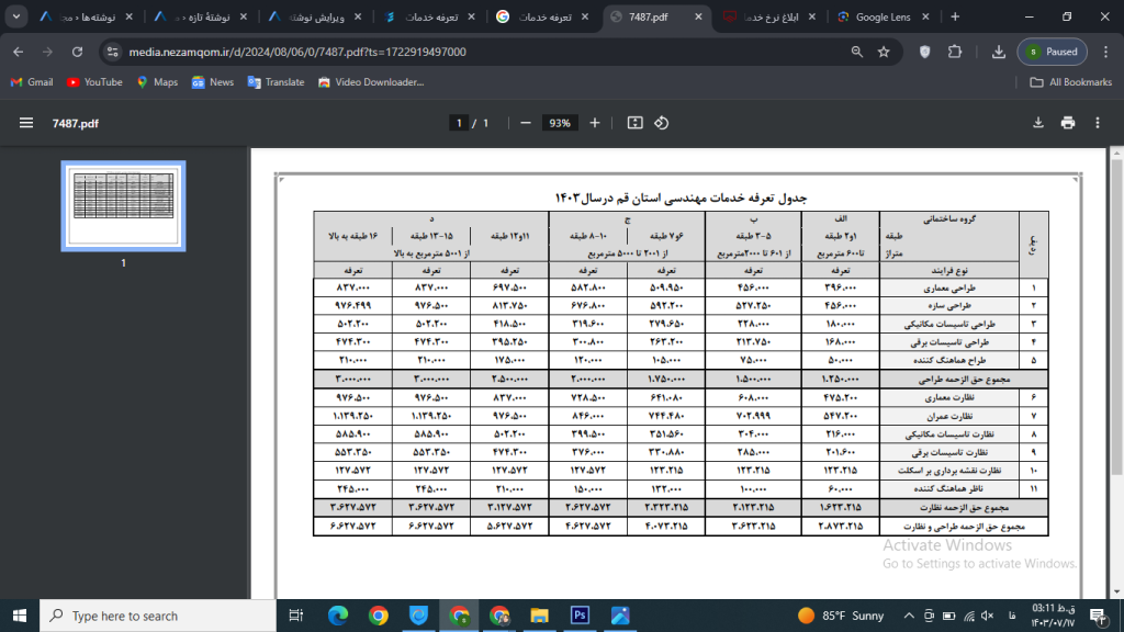 چگونه تعرفه خدمات مهندسی را پیدا کنیم؟