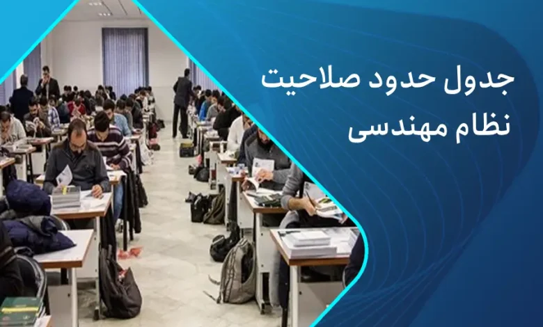 جدول حدود صلاحیت نظام مهندسی