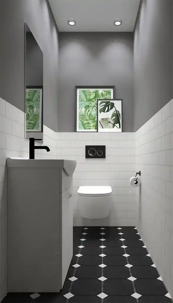 حمام با سرامیک تیره