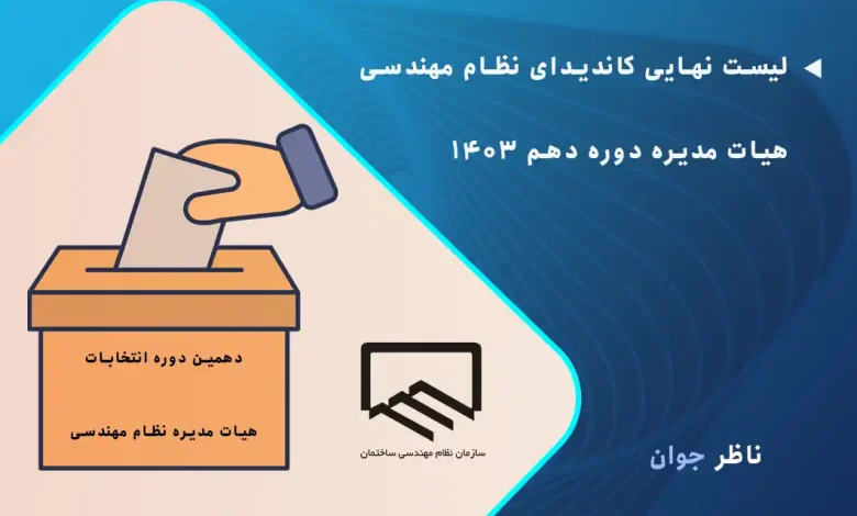 لیست کاندیدای نظام مهندسی هیات مدیره دوره دهم 1403