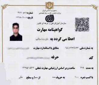 کارت مهارت فنی حرفه ای