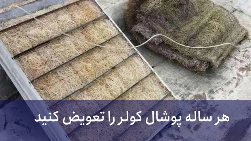 قدیمی بودن یا رسوب گرفتن پوشال‌ها: دلیل خنک نکردن کولر آبی